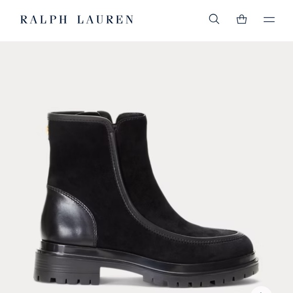 Ralph Lauren ‘Colbie Suede & Burnished Leather Bootie’ - Picture 1 of 6